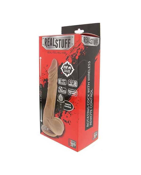 REALSTUFF PENE REALiSTICO 22CM CON REMOTO Y ROTACIoN