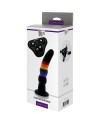 COLOURFUL LOVE STRAP ON SOLID DILDO