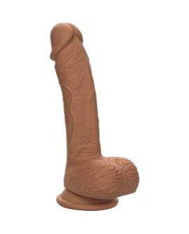 PENE DE SILICONA DE DOBLE DENSIDAD 21,5CM - MARRON