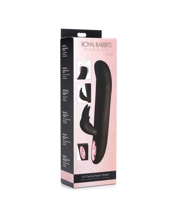 VIBRADOR 10X FLEXING RABBIT VIBRATOR BLACK