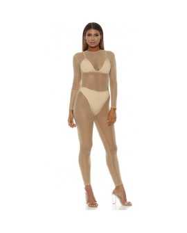 BODY DE MALLA MICRO NET MOCK NET - NUDE