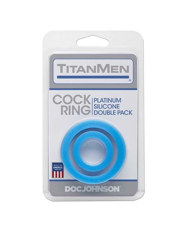 TITANMEN ANILLOS SILICONA PACK DOBLE AZUL