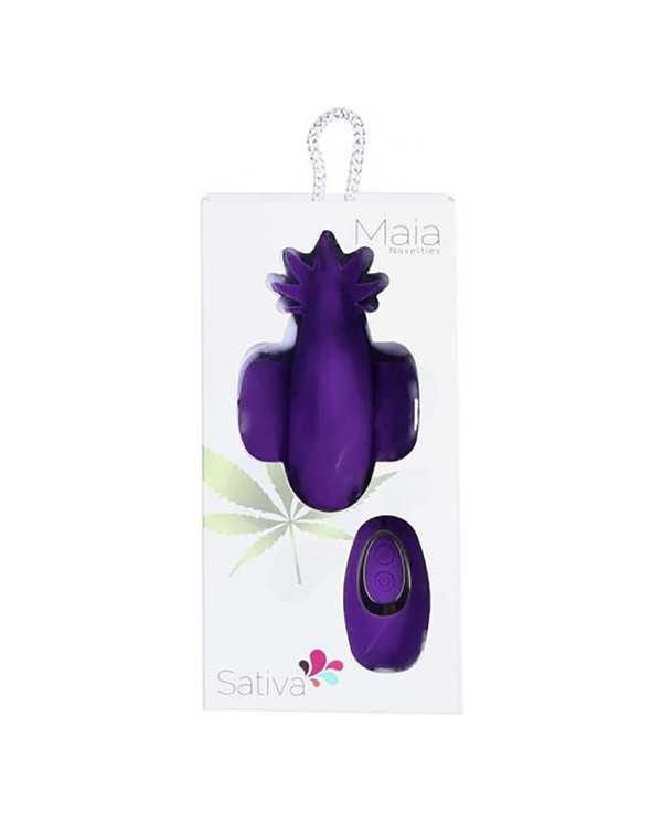 SATIVA HUEVO VIBRADOR CON CONTROL REMOTO PARA BRAGUITA MORADO